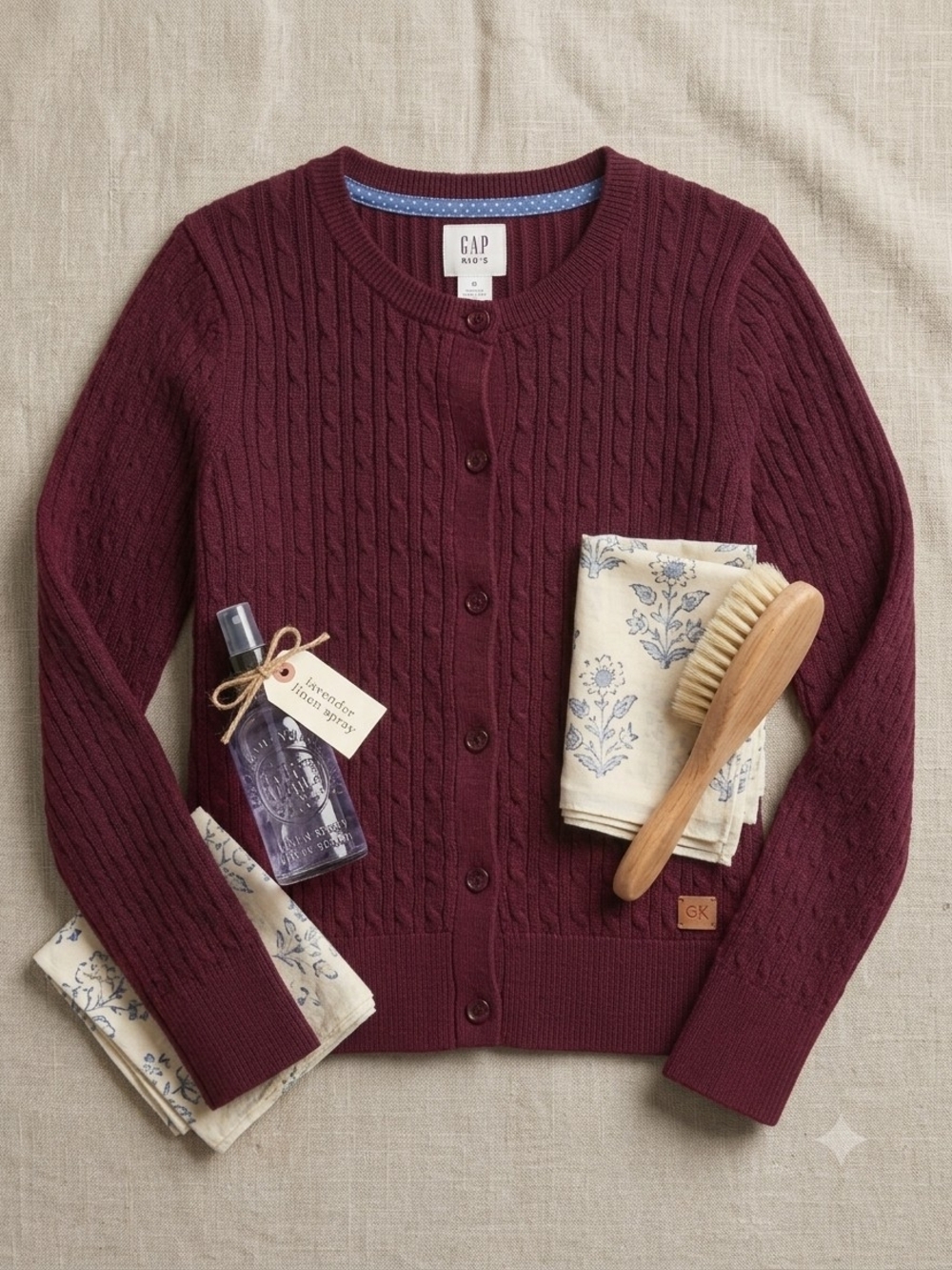 GAP Kids Cable-Knit Cardigan - Maroon